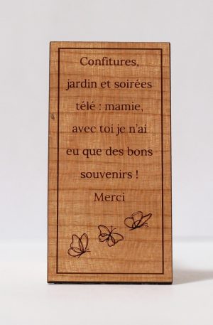 Amulette funéraire adhésive personnalisée en bois massif avec adhésif